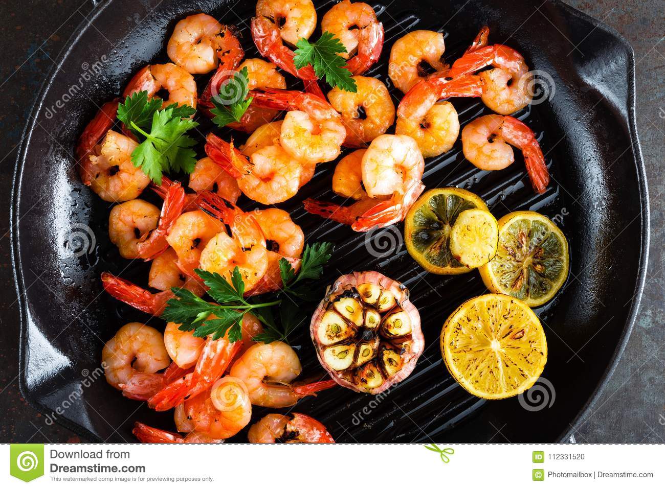 SHRIMP Grilled or Pan with lemon garlic